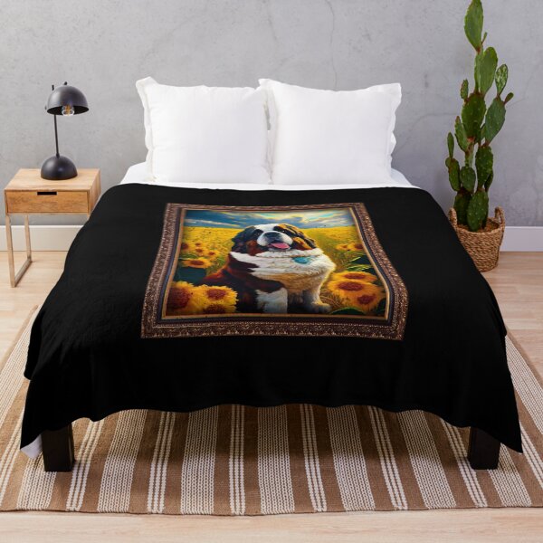 Item preview, St. Bernard Sunflower Painting Adorable Dog designed and sold by rafaeltto.