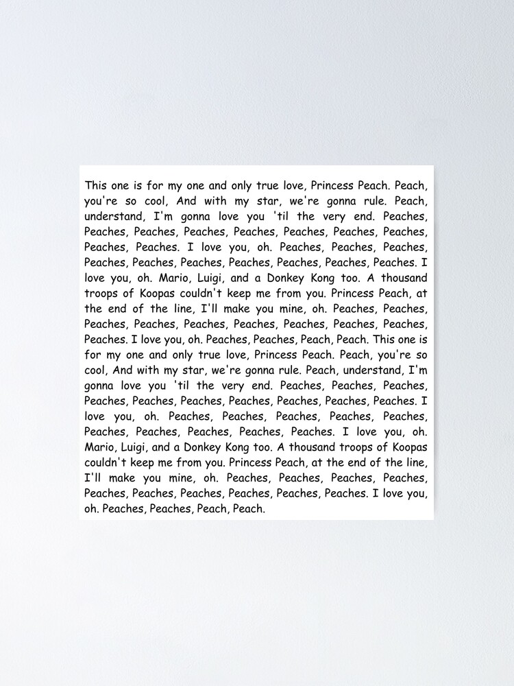 Peaches Lyrics Graphic Art Board Print for Sale by Print-By-Design