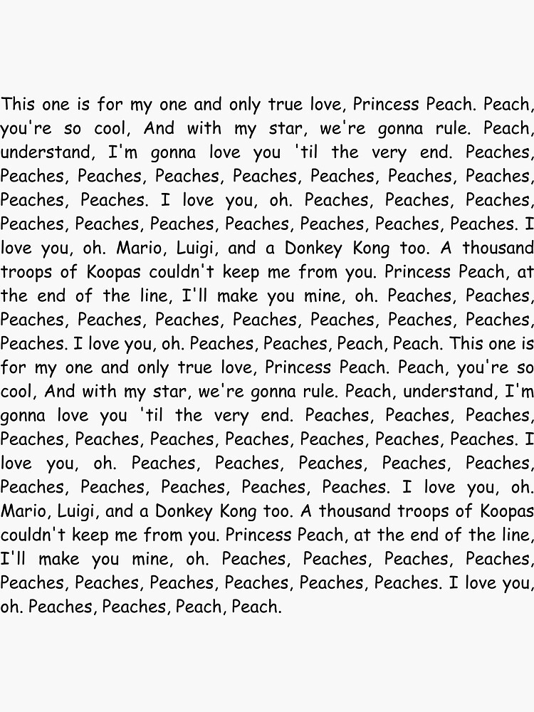 Peaches Song Lyrics | Sticker