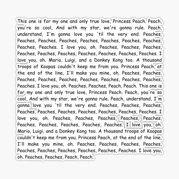 Peaches Peaches Lyrics Sticker for Sale by sparkerzed