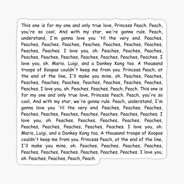 Peaches Lyrics Stickers for Sale