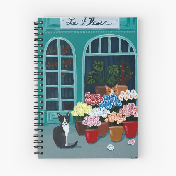 Aperçu de l'œuvre Les chats du magasin de fleurs créée et vendue par KilkennyCat Art.