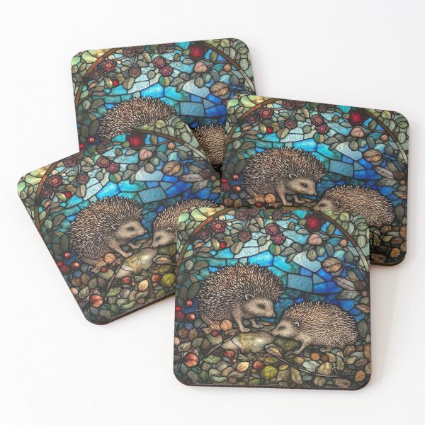 Item preview, Stained Glass Hedgehogs designed and sold by Matt's Artificial Nature.