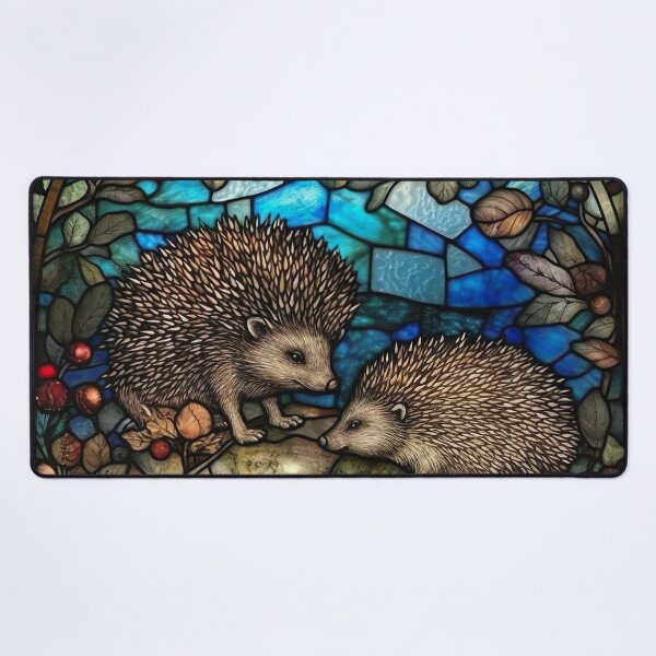 Item preview, Stained Glass Hedgehogs designed and sold by Matt's Artificial Nature.