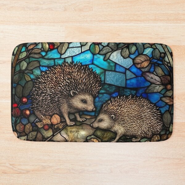 Item preview, Stained Glass Hedgehogs designed and sold by Matt's Artificial Nature.