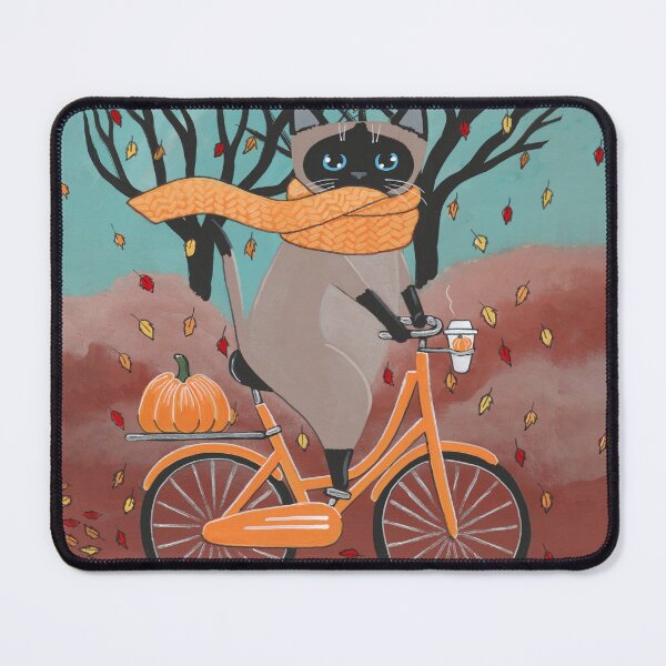 Item preview, Autumn Siamese Cat Bicycle Ride designed and sold by KilkennyCat Art.