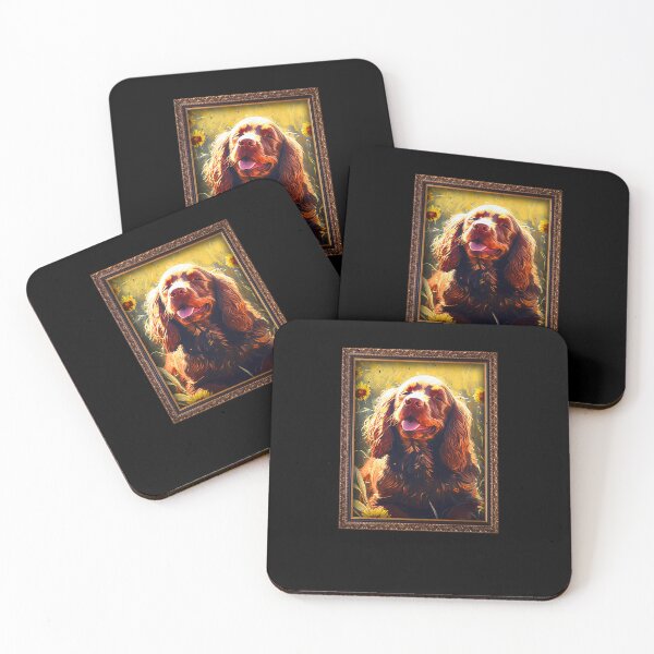 Item preview, Sussex Spaniel Sunflower Painting Adorable Dog designed and sold by rafaeltto.