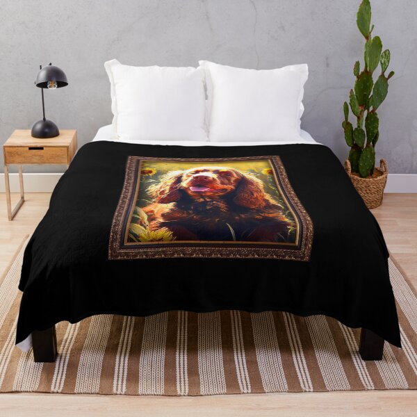 Item preview, Sussex Spaniel Sunflower Painting Adorable Dog designed and sold by rafaeltto.