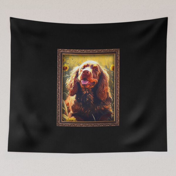 Item preview, Sussex Spaniel Sunflower Painting Adorable Dog designed and sold by rafaeltto.