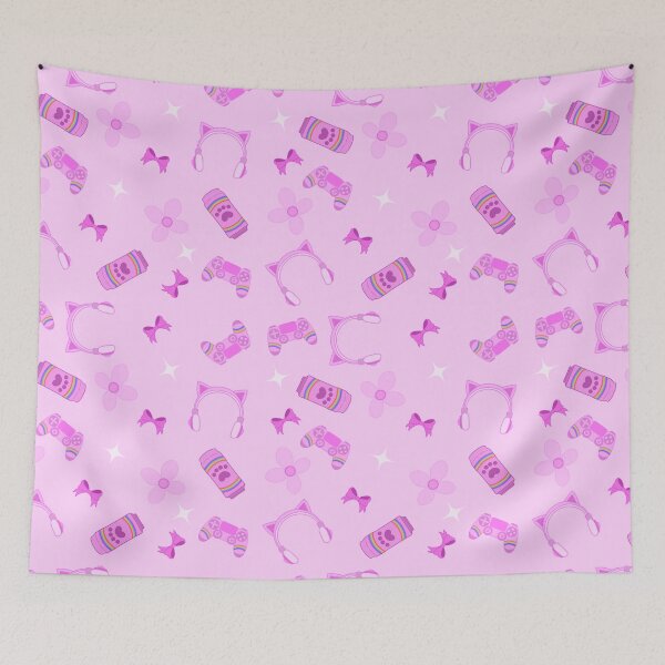 Item preview, Pastel Pink Gamer Girl Pattern designed and sold by ShadowiesArt.