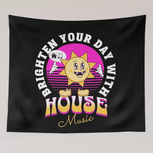 Item preview, HOUSE MUSIC  - Brighten Your Day (white/pink/orange) designed and sold by Discothreadz.