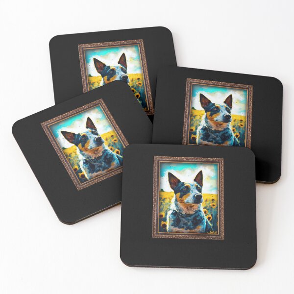 Item preview, Texas Heeler Sunflower Painting Adorable Dog designed and sold by rafaeltto.