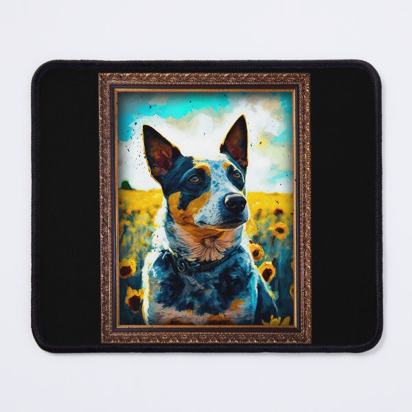 Item preview, Texas Heeler Sunflower Painting Adorable Dog designed and sold by rafaeltto.