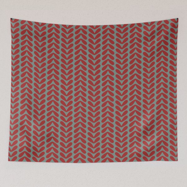 Item preview, Modern Twist sycamore leaves in grey green and cool dark red designed and sold by FrancesPoff.