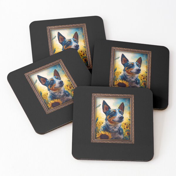 Item preview, Texas Heeler Sunflower Painting Adorable Dog designed and sold by rafaeltto.