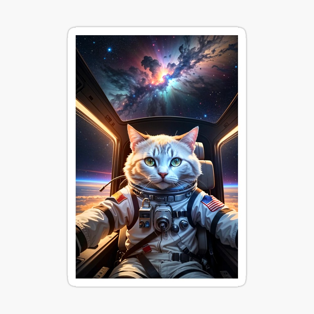 Space Cat: A Cosmic Feline in High Atmospheric Orbit Poster for Sale by  Digital-Hijinx