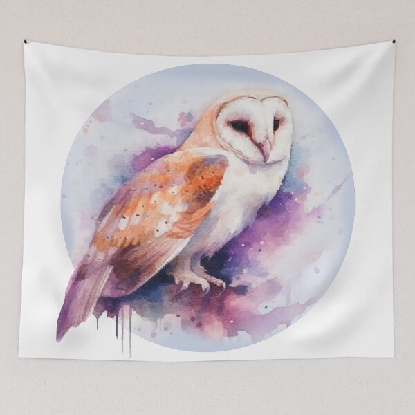 Item preview, Snowy barn owl watercolor designed and sold by AmandaGreenwood.