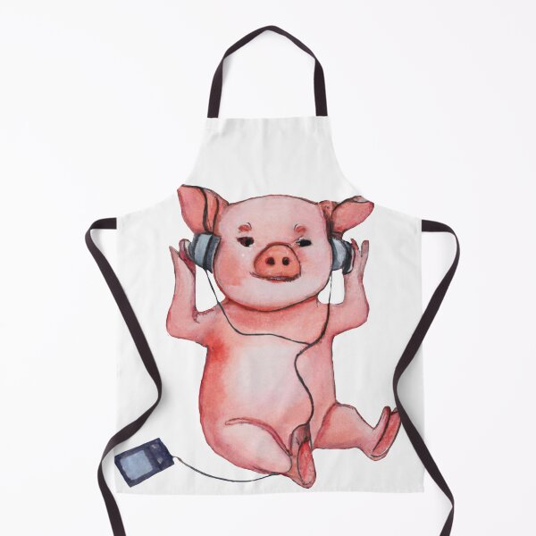 Item preview, Adorable pig listening to music-Edited AI generated art designed and sold by Frostp.