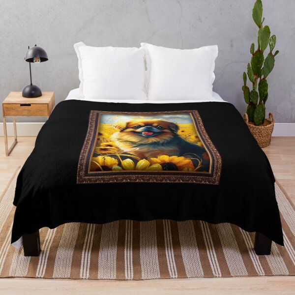 Item preview, Tibetan Spaniel Sunflower Painting Adorable Dog designed and sold by rafaeltto.