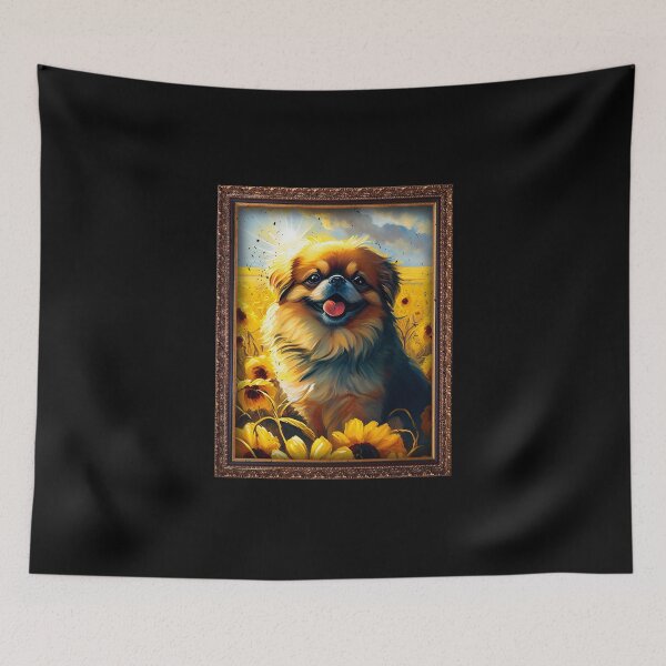 Item preview, Tibetan Spaniel Sunflower Painting Adorable Dog designed and sold by rafaeltto.