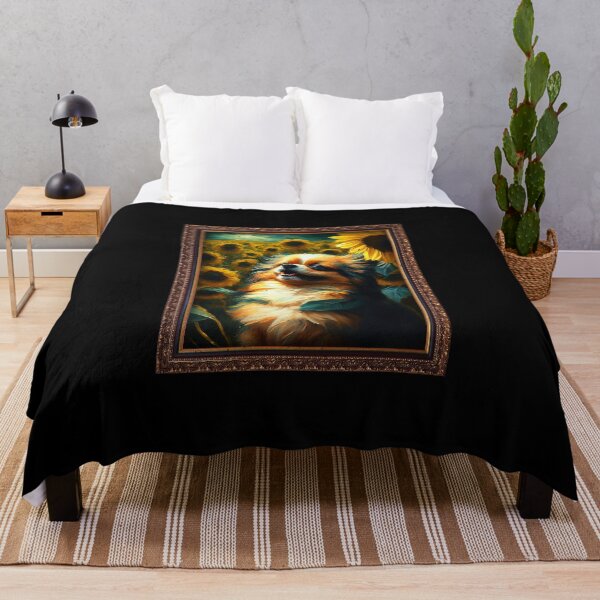 Item preview, Tibetan Spaniel Sunflower Painting Adorable Dog designed and sold by rafaeltto.