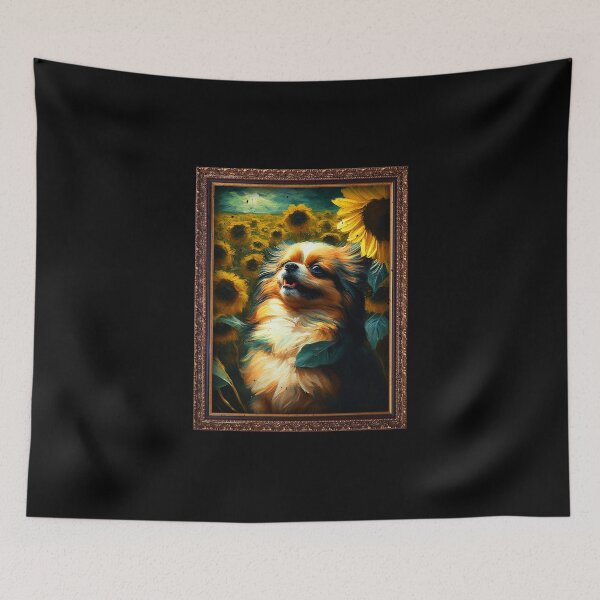 Item preview, Tibetan Spaniel Sunflower Painting Adorable Dog designed and sold by rafaeltto.