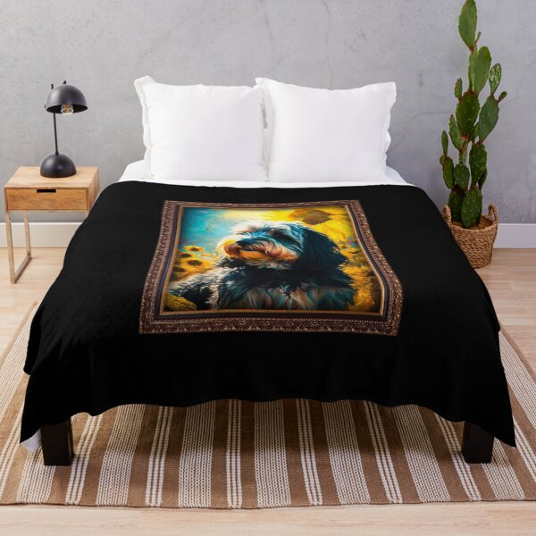 Item preview, Tibetan Terrier Sunflower Painting Adorable Dog designed and sold by rafaeltto.