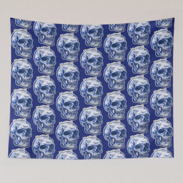 Item preview, hello cold world, blue skull drawing designed and sold by ASTRALEXIA.
