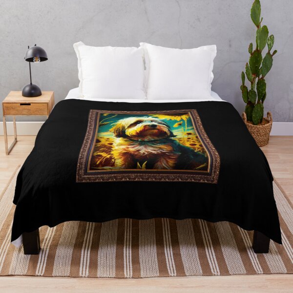 Item preview, Tibetan Terrier Sunflower Painting Adorable Dog designed and sold by rafaeltto.
