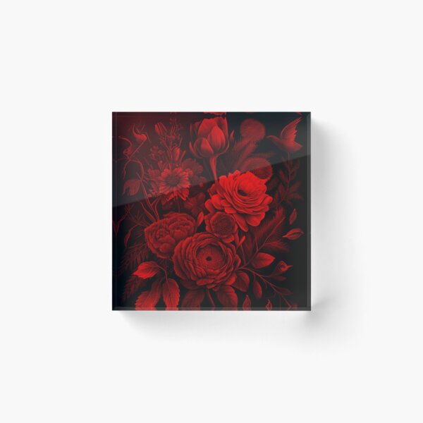 Item preview, Red-Tone Gothic Digital Pencil Flower Collage By Brandon Cable  designed and sold by BrandonArtWorld.