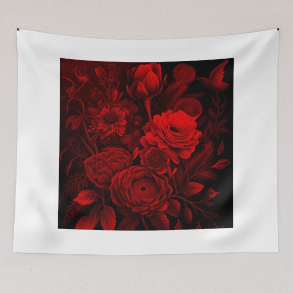 Item preview, Red-Tone Gothic Digital Pencil Flower Collage By Brandon Cable  designed and sold by BrandonArtWorld.