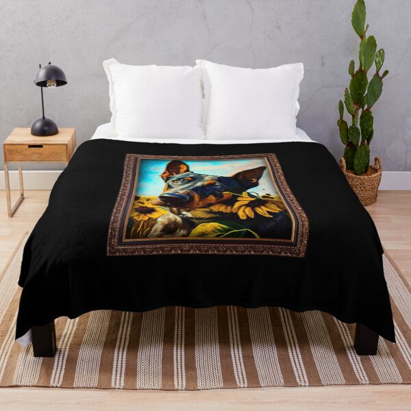 Item preview,  Treeing Tennessee Brindle Sunflower Painting Adorable Dog designed and sold by rafaeltto.