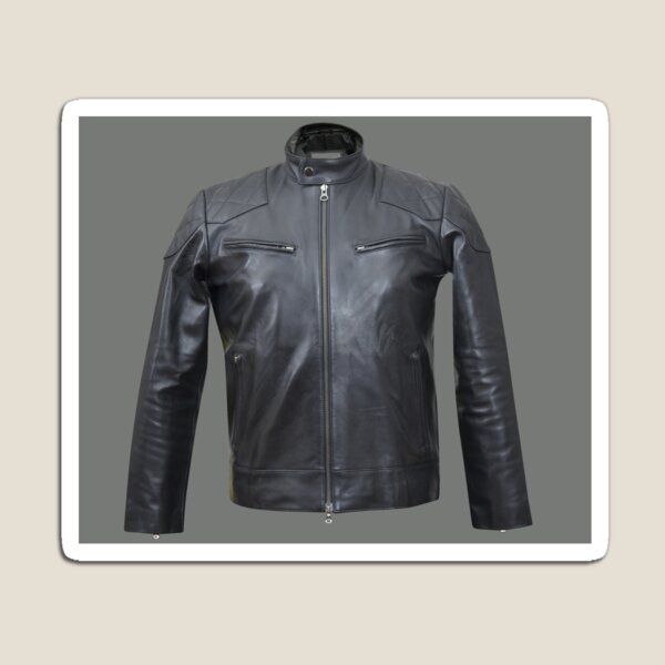 Quilted, Moto, Leather, Jacket, Front Magnet