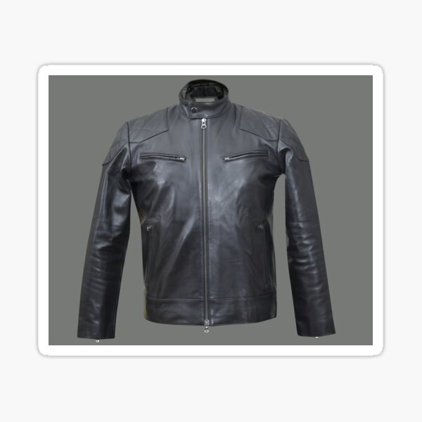 Quilted, Moto, Leather, Jacket, Front Sticker