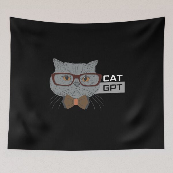 Item preview, Cat GPT Working Ai Cat, Funny Geek Cat Using Computer Design for Cat Lovers and ChatGPT Fans designed and sold by PrintOfi.