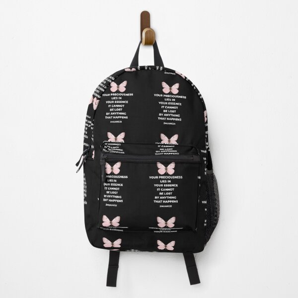 Item preview, “Your Preciousness…Happens” Zhuangzi Quote Black and White Typography Pink Butterfly designed and sold by Quote Gallery.