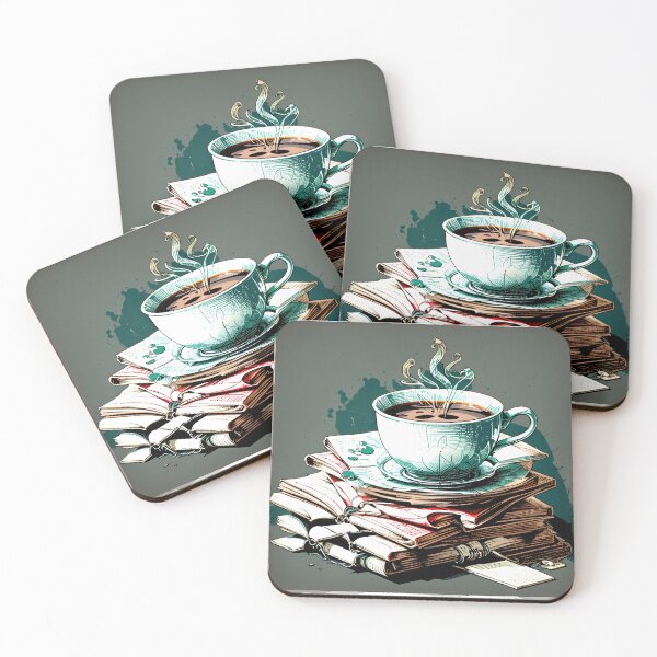 Item preview, Books and a cup of coffee designed and sold by Lunitacriss.