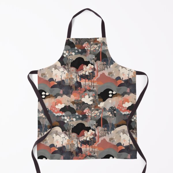 Item preview, Foggy Hills and Flowers Abstract Landscape Floral Pattern designed and sold by semisoberme.