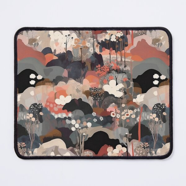 Item preview, Foggy Hills and Flowers Abstract Landscape Floral Pattern designed and sold by semisoberme.