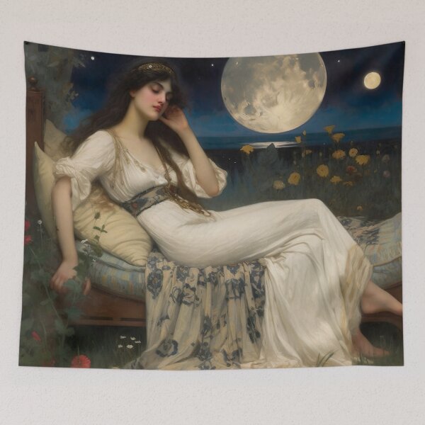 Item preview, Catherine's Repose - pre raphaelite painting designed and sold by Julia McGowan.