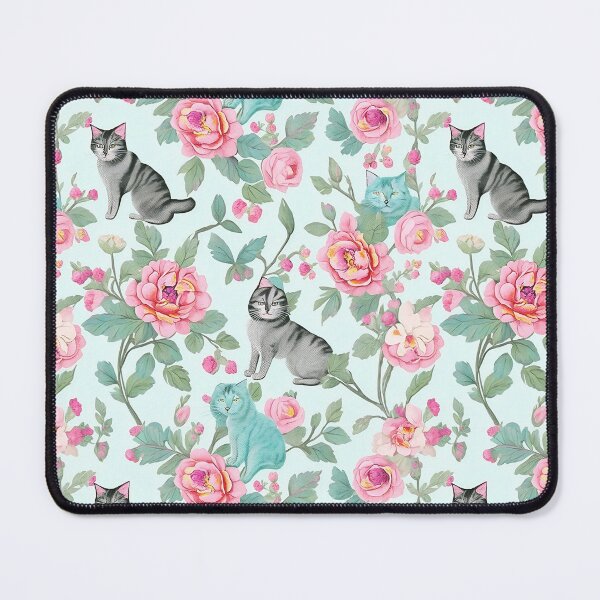 Item preview, Vintage Floral & Classic Cat Pattern designed and sold by Tamas Das.