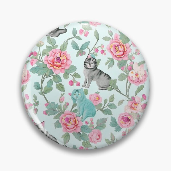 Item preview, Vintage Floral & Classic Cat Pattern designed and sold by Tamas Das.