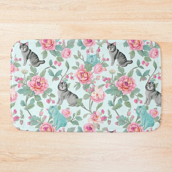 Item preview, Vintage Floral & Classic Cat Pattern designed and sold by Tamas Das.