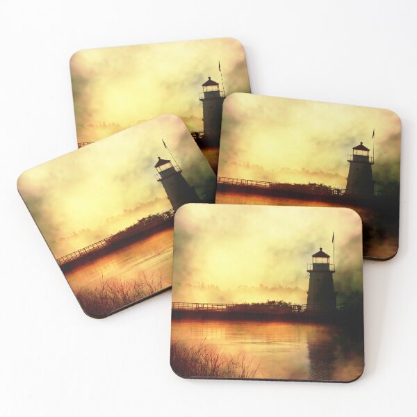 Item preview, Cheboygan Crib Light Sunrise - Lake Huron Michigan designed and sold by DawnThompson.