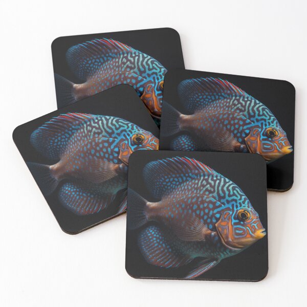 Item preview, Aquatic Allure: Mesmerizing Fish Illustration on Black Background designed and sold by IInspired Store.