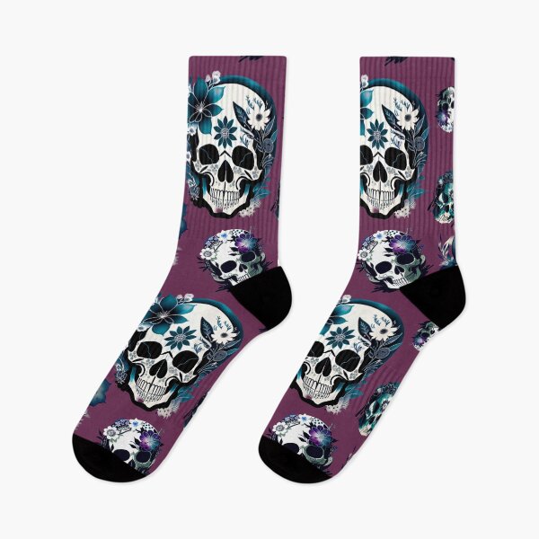 Item preview, Floral Skull pattern - purple designed and sold by McCallnWaldo.