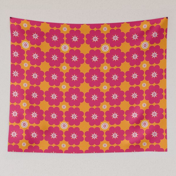 Item preview, Retro Geo Flowers designed and sold by ClubCreativeArt.