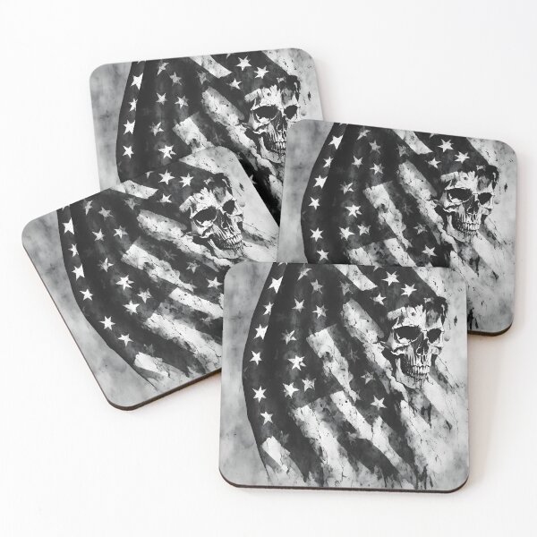 Item preview, Unyielding Patriotism: Rustic Skull & Distorted American Flag Fusion designed and sold by newhuman.