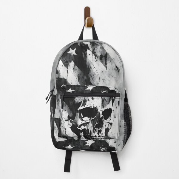 Item preview, Unyielding Patriotism: Rustic Skull & Distorted American Flag Fusion designed and sold by newhuman.