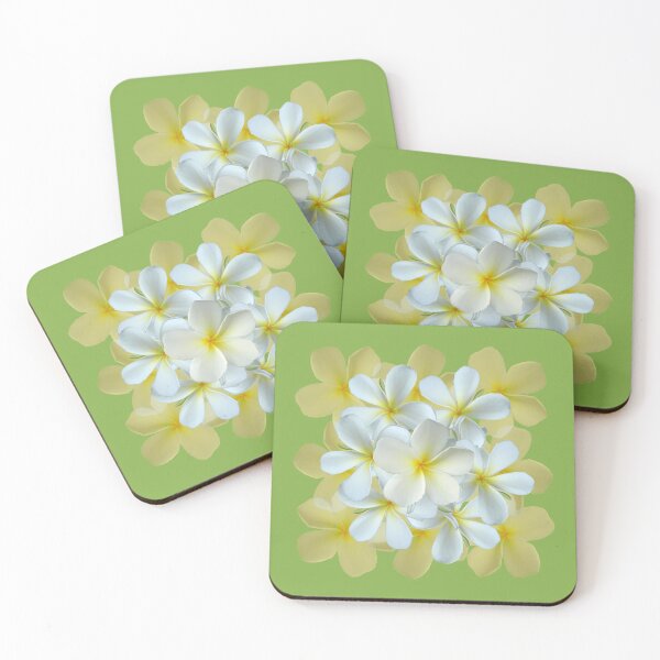 Item preview, Frangipani - White and Yellow on Green designed and sold by STHogan.